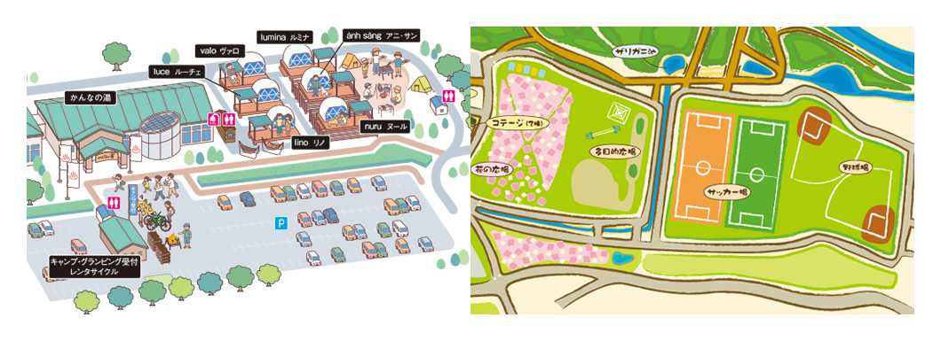 ゆーゆーランドはかんなの湯に隣接するおよそ41ヘクタールの広大なエコ公園施設です